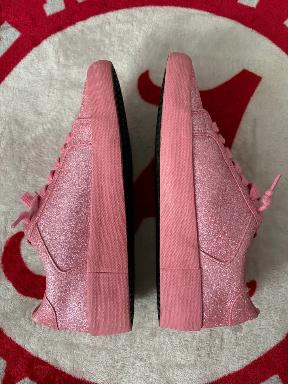 Vintage Havana  Women's Pink Glitter Platform Sneakers -